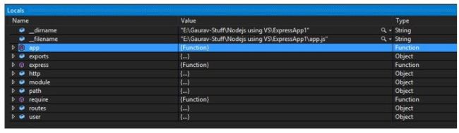 functions in your Locals windows